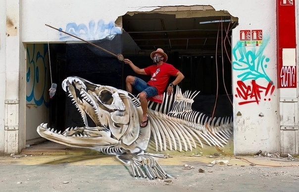 Уличный художник превращает обветшалые стены в невероятные 3D-граффити 