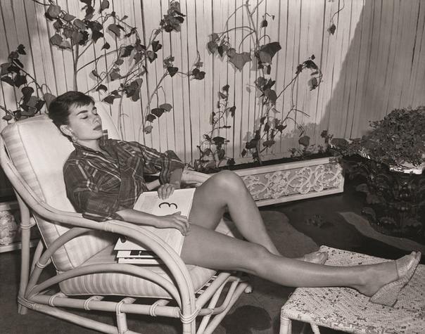 Фотографии с Одри Хёпберн в своей квартире на Манхеттене. 1954 год