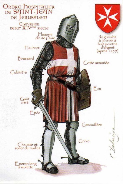 Рыцари разных орденов в подробных иллюстрациях