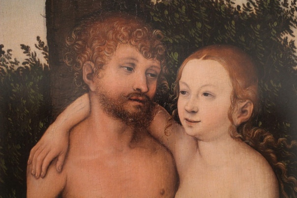Фрагмент работы «Адам и Ева. Грехопадение» Живописец Лукaс Кранах Старший, 1527 год.