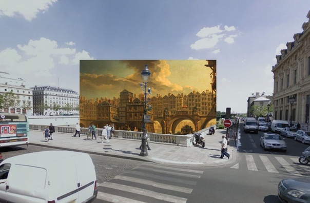 Картины , Реальность Халли Докерти наложил известные картины прошлых веков на современные виды этих мест, взятые из Google Street View. И вот что получилось. Взгляните на не совсем обычный