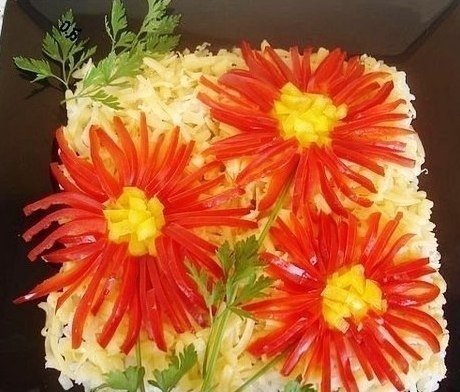 ТОП-10 салатов "цветов" к вашему праздничному столу! 