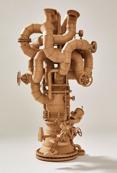 Картонные скульптуры Грега Олийника, вдохновлённые стимпанком Чтобы уравновесить свою трудовую деятельность в качестве графического дизайнера, сконцентрированного на двумерных проектах, Грег