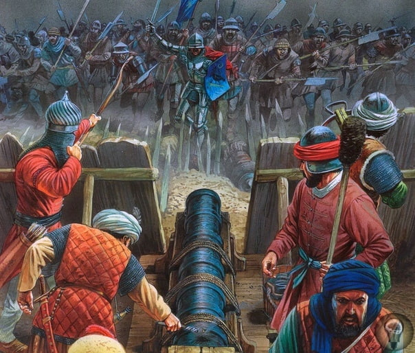 Крестовый поход короля Уласло и падение Балкан Последний крестовый поход закончился битвой при Варне в 1444 году и положил начало золотому веку Османской империи. Турецкое войско Турецкая армия