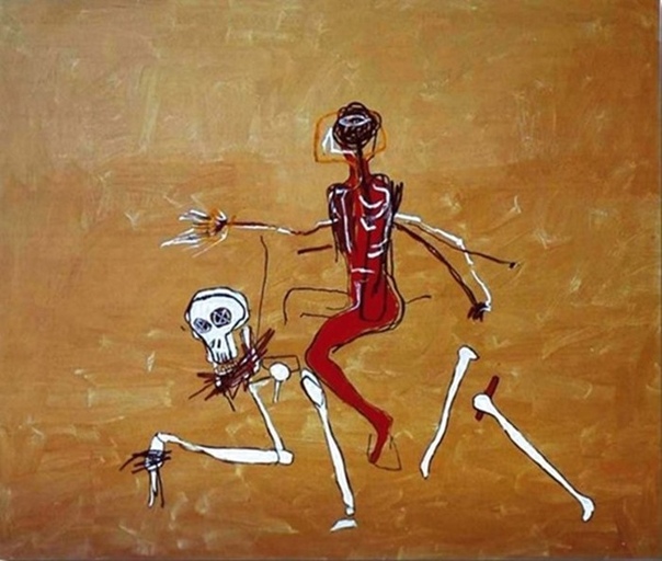 « одного шедевра». «Поездка со смертью», Жан-Мишель Баския 1988г. Акрил. Размер: 249×289,5 см. Жан-Мишель Баския-уличный художник, ученик и последователь Уорхолла. «Riding With Death» -